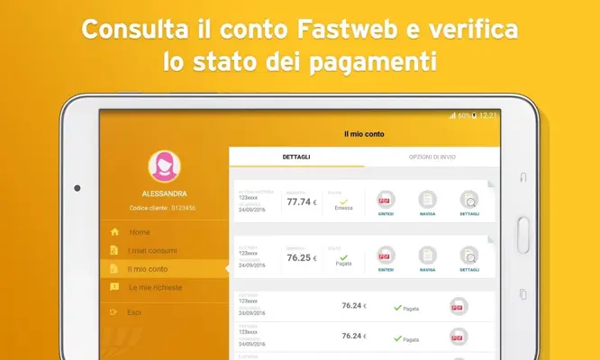 MyFASTWEB android App screenshot 2